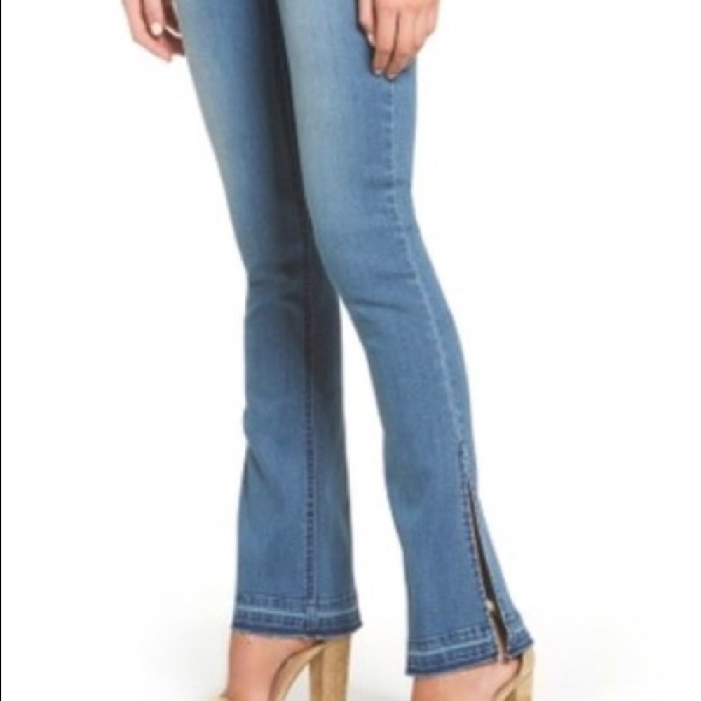 Slim cut flare jeans with side slits